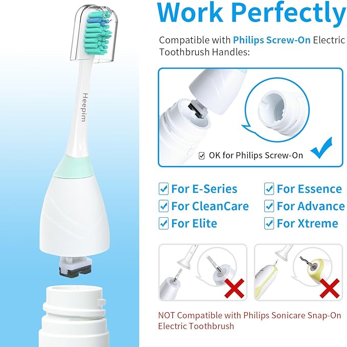 Replacement Toothbrush Heads for Philips Sonicare Electric Toothbrush, Replacement Brush Heads Compatible with Philips Sonicare Electric Toothbrush, 6Pack