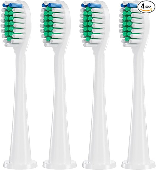 LDHUT Replacement Toothbrush Heads for Philips Sonicare, Electric Toothbrush Head C1 Compatible with 1100/4100/5100/5300/6100/7500/9300 and More Click-on Handles, 4 Pack