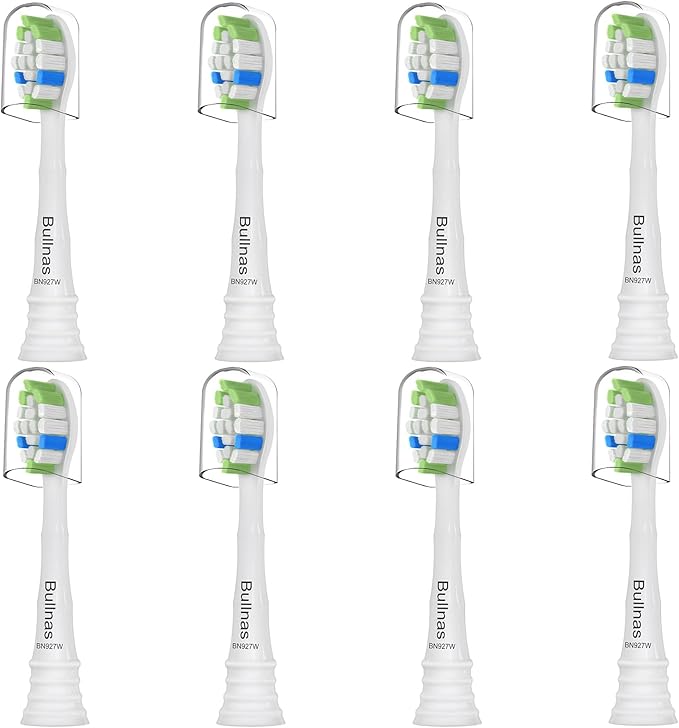 Replacement Toothbrush Heads Compatible with Philips Sonicare ProtectiveClean 4100 5100 5300 6100 Electric Toothbrushes, W Replacement Head for Sonicare, White, 8 Count