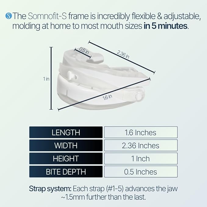 Somnofit-S Anti-Snore Mouth Guard by SnoreLessNow | Made in Switzerland | FDA Cleared | Most Comfortable Anti Snoring Mouthpiece | Sleep Tight Mouth Guard | Adjustable Snoring Solution for Men & Women