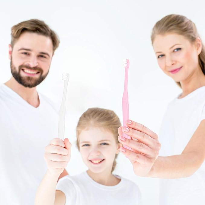 WLLHYF End Tuft Toothbrush, 4PCS Nylon Soft Bristle Tiny Small Tooth Brush, Hard to Reach Areas Dental Detail Cleaning for Adults-Around Crowns Bridges Implants