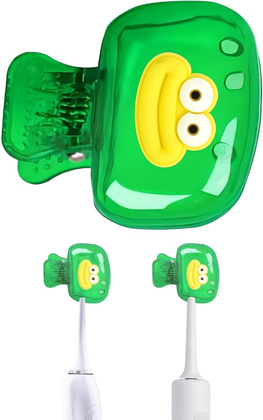 Upgrade Travel Toothbrush Head Covers Toothbrush Protector Cap Brush Pod Case Protective Portable Plastic Clip for Household Travel, Bathroom, School, Camping, Business (N, 2 Pack)