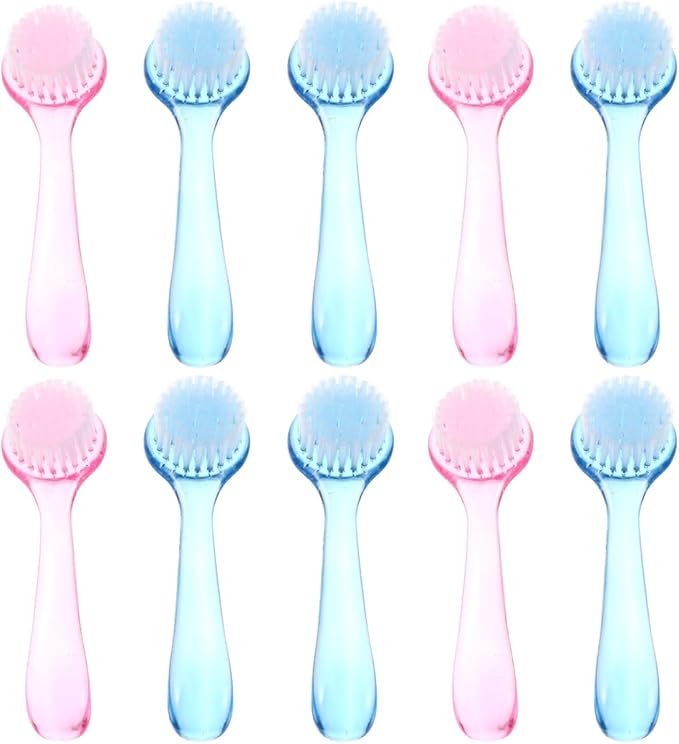 NOLITOY 10pcs Facial Cleansing Brush, Soft Bristle Exfoliator Wash Scrubbers for Skin Care Makeup Removal