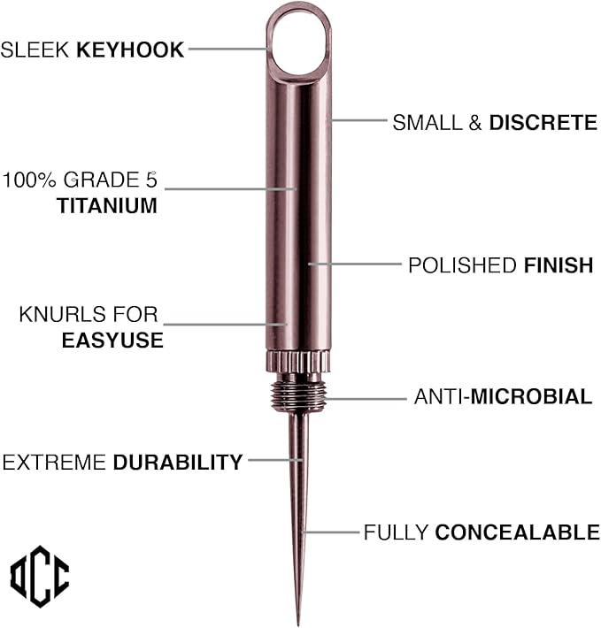 DAILYCARRYCO. TiPick Titanium Toothpick Holder - Portable Metal Travel Toothpick - Reusable EDC Micro Toothpick - Compact & Convenient - Carry On-the-Go - Titanium Construction, Merlot