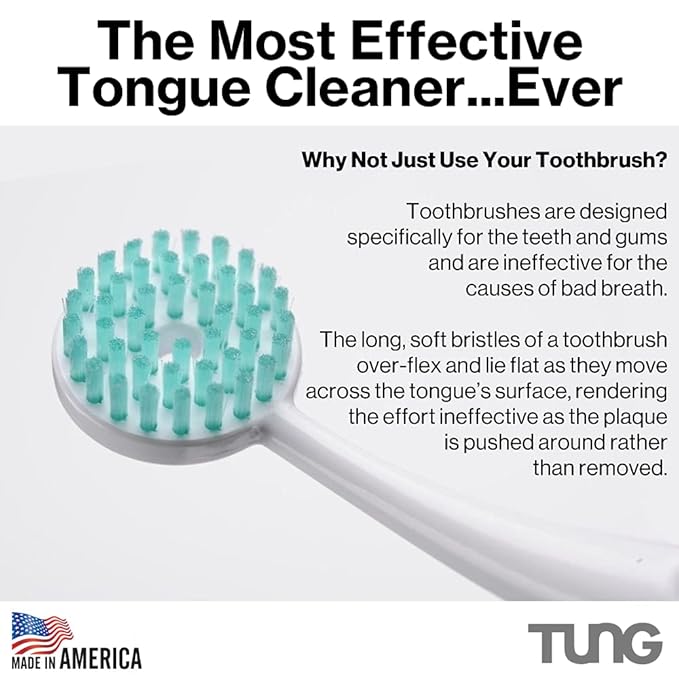 Tung Tongue Gel, Natural Mint Blast Tongue Cleaner Paste, Bad Breath Odor Eliminator, Halitosis Defense, BPA Free, USA Made (4-Pack)