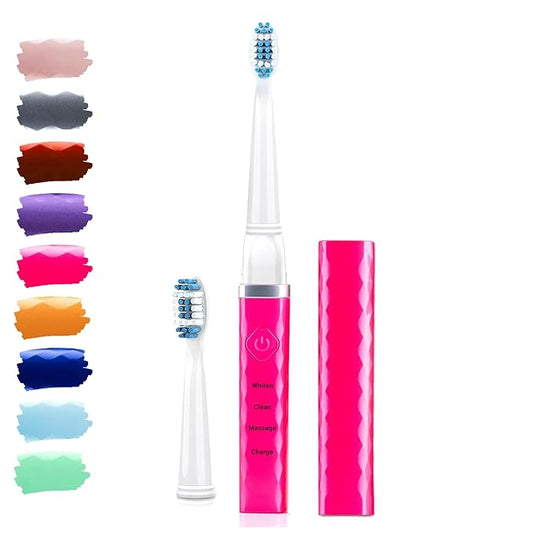 Pop Sonic USB Charge Anywhere Toothbrush (Pink) - Rechargeable Toothbrush w/Up to 40,000 Brush Strokes/Minute -Long-Lasting Dupont Nylon Bristles -Teens & Adult with Quadrant Pacer