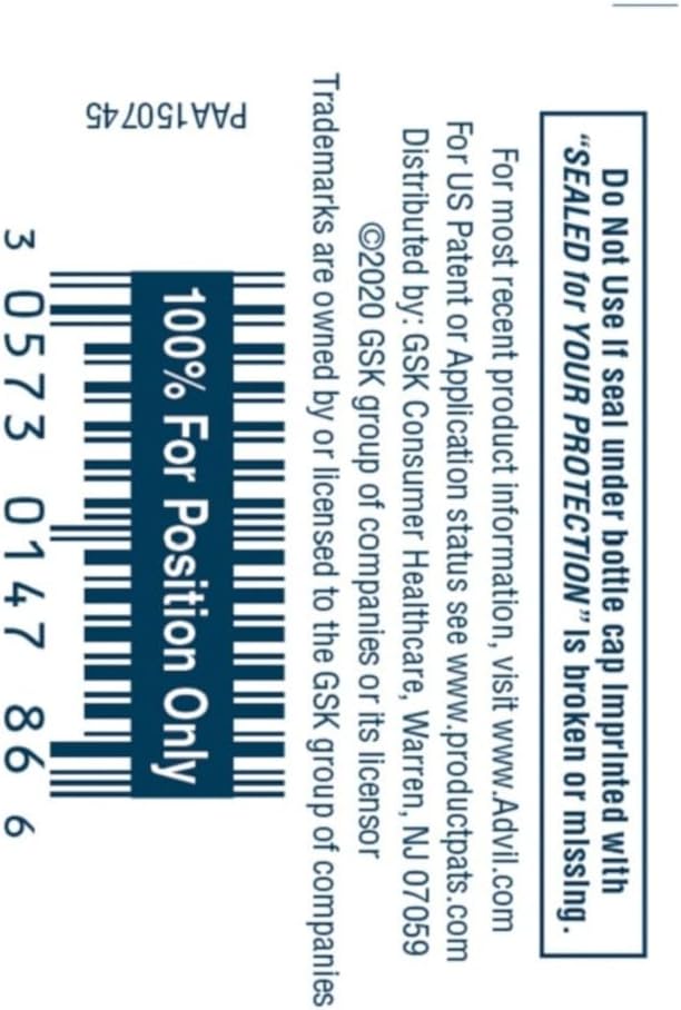 Advil Dual Action Coated Caplets with Acetaminophen, 250 Mg Ibuprofen and 500 Mg Acetaminophen per Dose (2 Dose Equivalent) for 8 Hour Pain Relief - 216 Count