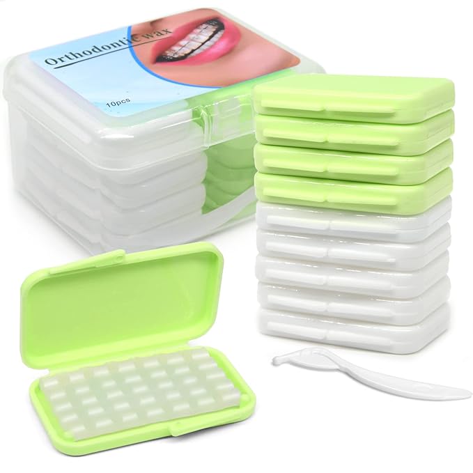 BVN Braces Wax Dental Wax: 10 Boxes Orthodontic Wax Strips, Braces Wax for Teeth, Ortho Wax for Braces, Tooth Wax, Mouth Wax, Oral Wax for Braces, Relief Wax for Braces Wearer Aligners Patients