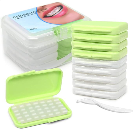 BVN Braces Wax Dental Wax: 10 Boxes Orthodontic Wax Strips, Braces Wax for Teeth, Ortho Wax for Braces, Tooth Wax, Mouth Wax, Oral Wax for Braces, Relief Wax for Braces Wearer Aligners Patients