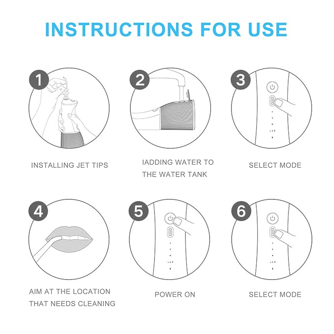 Water Flosser Replacement Heads Compatible with Onlyone FC5090, 7 Pack Classic Jet Tips for Oral Irrigator(7 Classic Jet Tips + Storage Case Bundle)