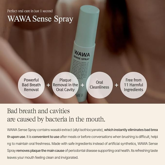 ROROBELL Wawa Sense Spray Oral Care Mouth Freshener Fights Bad breath ((1/3 Fl Oz (Pack of 1)))
