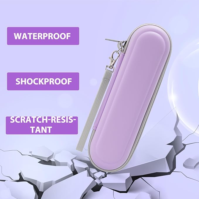 TYSORETY Toothbrush Travel Case for Oral B/Oral-B Pro 1000 1500 5000 7000 & Philips Sonicare 4100 1100 5300 5100 6100/iO Electric Toothbrush, Hard Protective Storage Bag (Light purple)