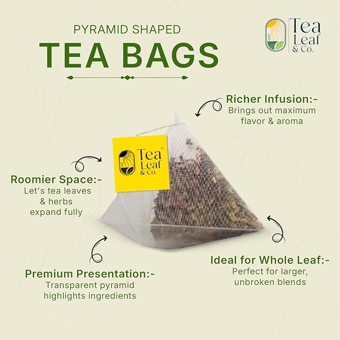 Tealeaf & Co. Mint Green Tea Bags Blended with Fresh Herbs - Spearmint & Peppermint Tea - Contains Low Caffeine - Gluten Free - 100 Teabags (7.055oz/200gm)