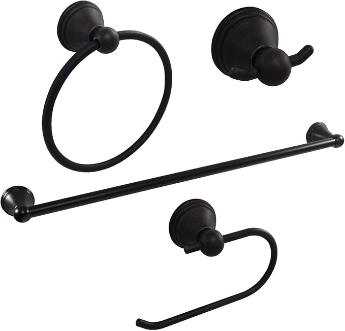 Formosa Design Hardware Classic 4-Piece Bathroom Accessories Set (Dark Bronze)