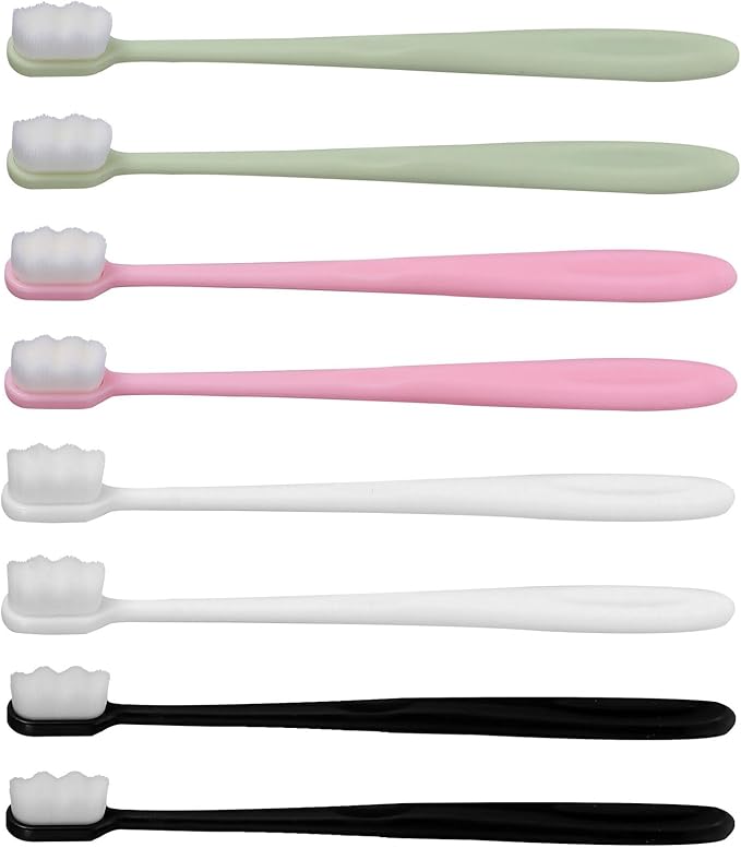 8pcs Ultra Soft Toothbrushes for Adults with Wavy Bristles Deep Clean for Sensitive and Fragile Gums Suitable for Pregnant and Postpartum Women Oral Care