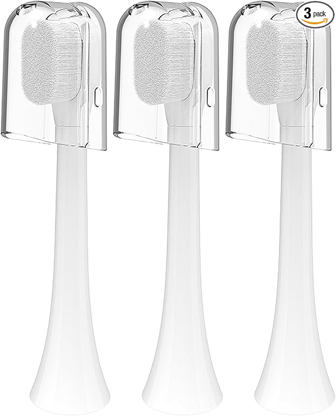 Replacement Brush Heads for Kids Compatible with Philips Sonicare, Extra Gentle 80μm Micro Bristles for Deep Cleaning & Gum Protection, High-Density Soft Brush for Ages 2–10, 3 Pack with Covers