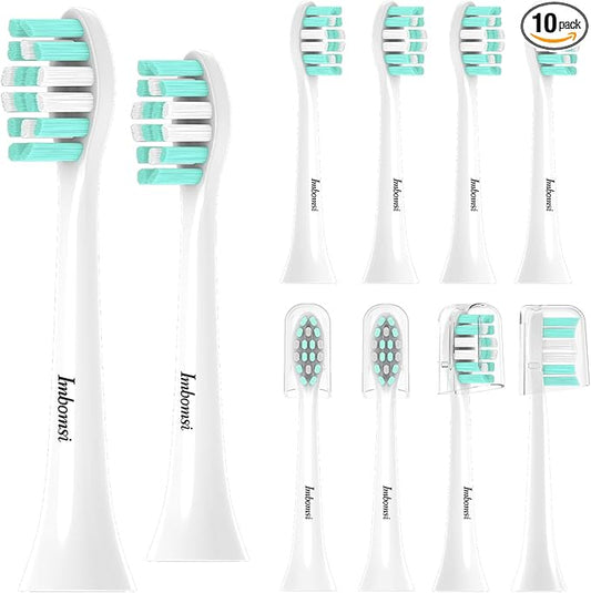 Toothbrush Heads Compatible with Philips Sonicare Electric Toothbrush 4100,5100,6100,C1,C2,C3,G,W,Sonic Brush Head, Removing Dental Plaque, Soft Brush, White,10 Pack
