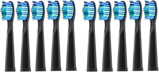 Replacement Electric Toothbrush Head Bristle Brush Refill,Compatible for Fairywill FW-D1/FW-D3/FW-D7(10 PCS BK)