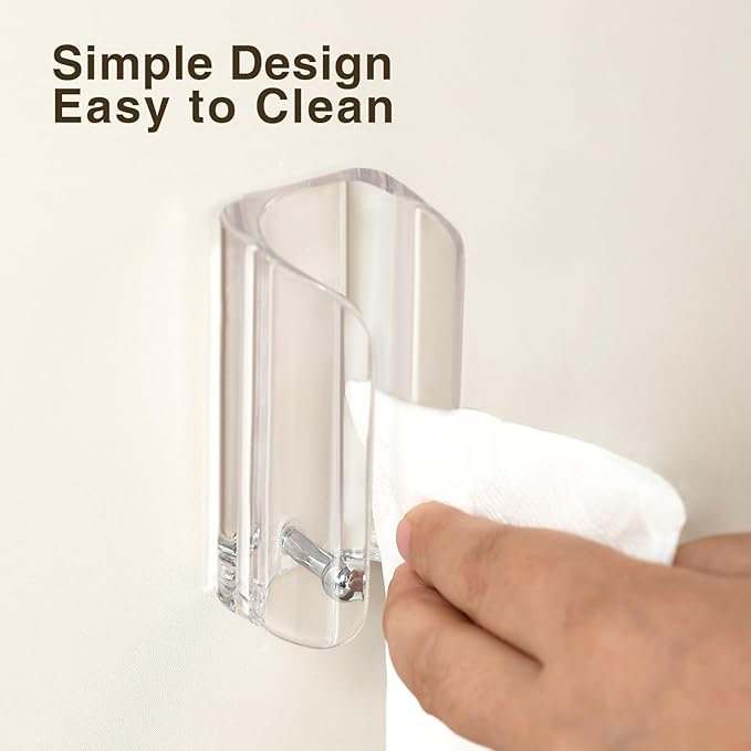 Electric Toothbrush Holder, Wall Toothbrush Holder for Bathroom, Adhesive Electric Toothbrush Stand, Bathroom Counter Organizer for Electric Toothbrushes, Clear, Pack of 2