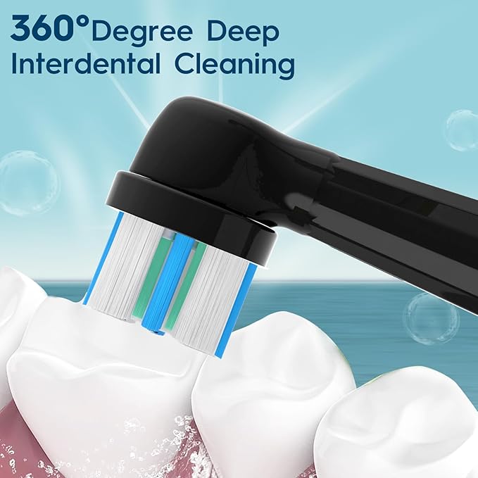 Replacement Heads Compatible with Oral B iO 3 4 5 6 7 8 9 10 Series Electric Toothbrush,Toothbrush Heads Compatible with Oral B iO Replacement Heads, Medium Bristles for Effective Cleaning,Black