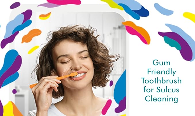 Curaprox CS 5460 Ultra-Soft Toothbrush for Adults with Ultra-Fine Filaments and Compact, Slightly Angled Toothbrush Head for Improved Tooth and Gum Health, Assorted Color