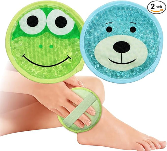 Gel Ice Pack for Injuries 2 Packs Cute Reusable Hot Cold Gel Packs for Fever Pain Relief Wisdom Teeth First Aid and Neck Head Arms Legs Knee Ankle