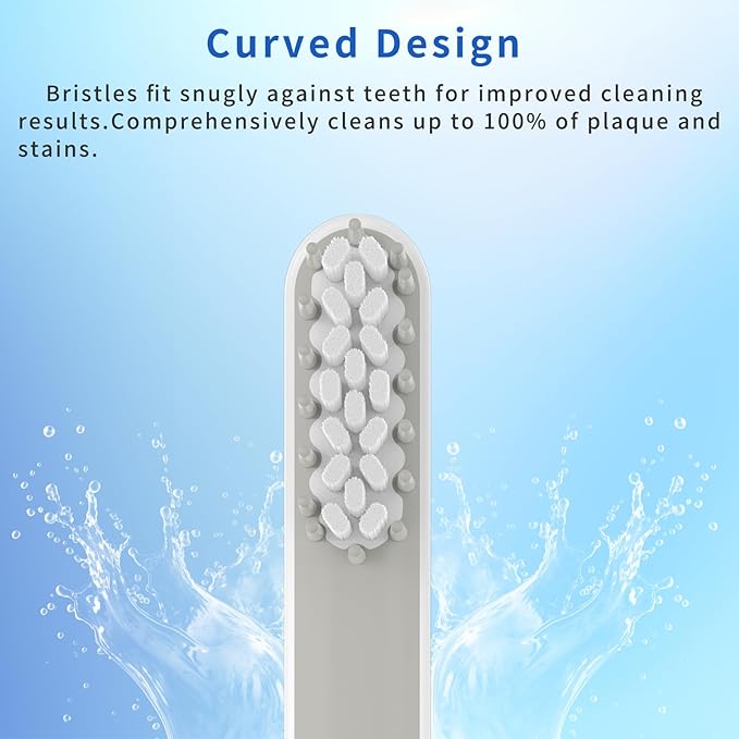 Toothbrush Replacement Heads for Quip Adult Electric Toothbrush, Soft Bristles, 6 PackBrush Head Refills, White