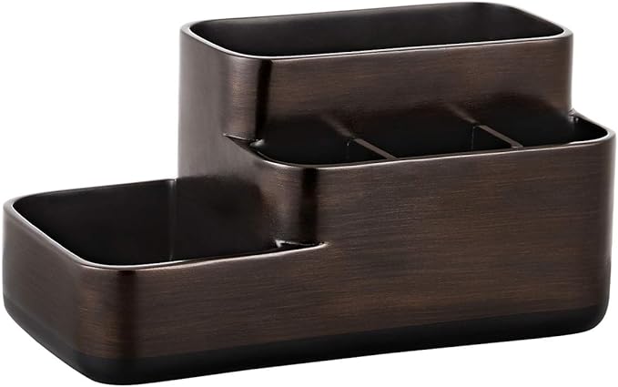 zccz Bathroom Organizer Toothbrush Holders - Electric Toothbrush and Toothpaste Holder for Bathrooms - Tooth Brushing Holder Bathroom Sink Organizers Countertop Storage, Oil Rubbed Bronze