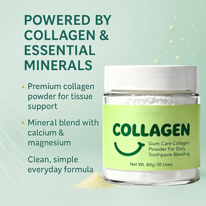 Collagen Smile Strengthening Collagen Powder – Daily Gumline Support for Healthy Gums & Teeth – Mineral-Infused Collagen Formula, 60 g (1)