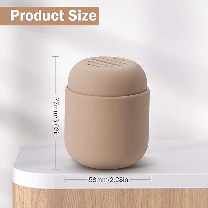BEZOX Makeup Sponge Holder, Silicone Beauty Sponge Case with Double-Sided Vent Design for Quick Drying, Compact Travel Essentials Make Up Puff Blender Container - Khaki