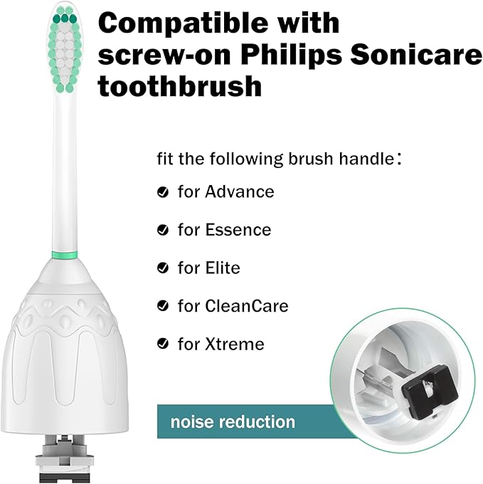 Toothbrush Heads for Philips Sonicare Replacement Brush Heads Medium Soft Dupont Bristles Electric Toothbrush Replacement Heads Fit E-Series Essence Xtreme Elite Advance and CleanCare, 12 Pack, White