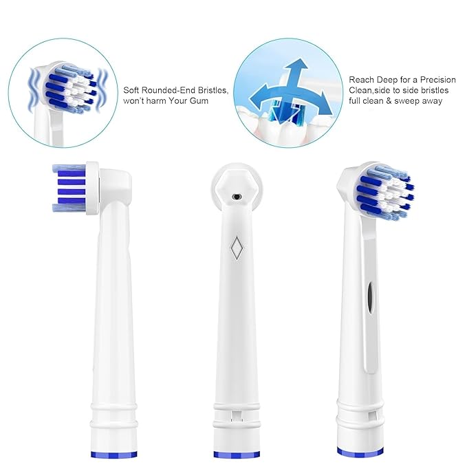 Replacement Toothbrush Heads Compatible with Oral B Braun, 4 Pack Professional Electric Toothbrush Heads Brush Heads Refill for Oral-B 7000/Pro 1000/9600/ 500/3000/8000