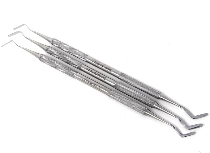Set of 3 pcs Dental Heidmann Spatula Composite Plastic Filling Restorative Scalers Kit Instruments with Ergonomic Non Slip Handle