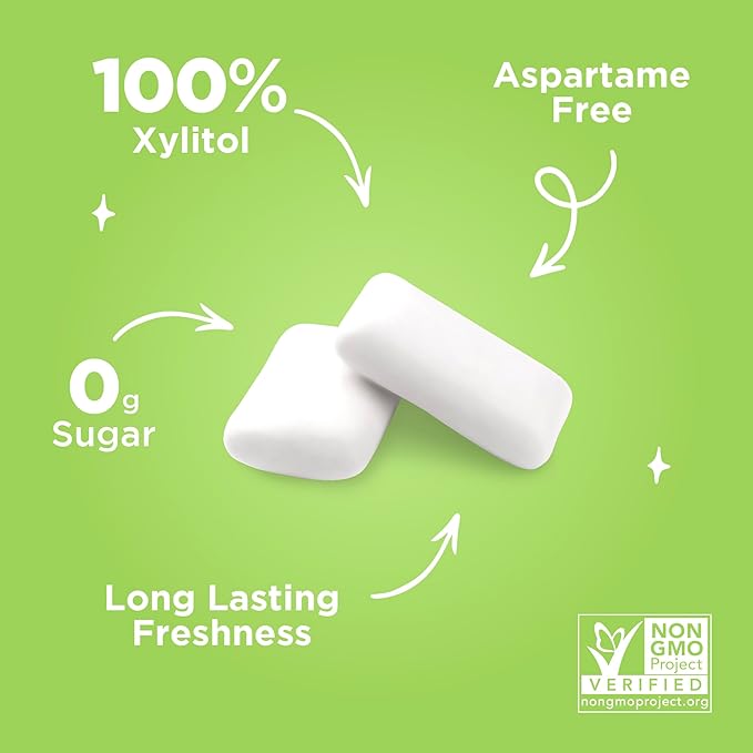 PUR Gum | Aspartame Free Chewing Gum | 100% Xylitol | Natural Coolmint Flavored Gum, 55 Pieces (Pack of 1)