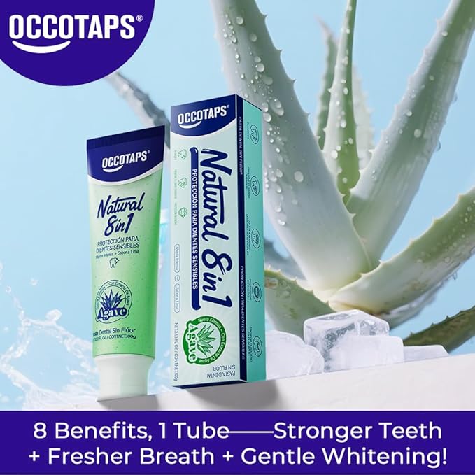 Agave Sensitive Toothpaste, Fluoride-Free Natural Whitening Toothpaste for Sensitive Teeth, Gentle Gum Care, Helps Remove Stains, Fresh Mint Herbal Formula, 2 Pk US Manufactured