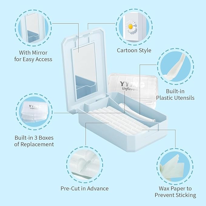 10 Box Clear Braces Wax for Teeth Precut Orthodontic Wax for Braces Aligners, Wax Dots, Hardcover Box Dental Wax with Mirror for Home Travel Office, Unscented, 4Pack/Box