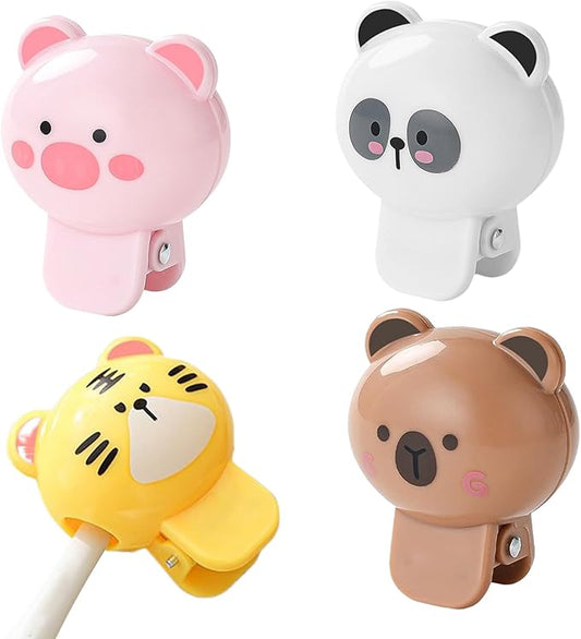 Toothbrush Protector Cap - Set of 4 Covers, Decorative Bathroom Gadgets | Hygienic Bristle Guard for Family Shared Sink