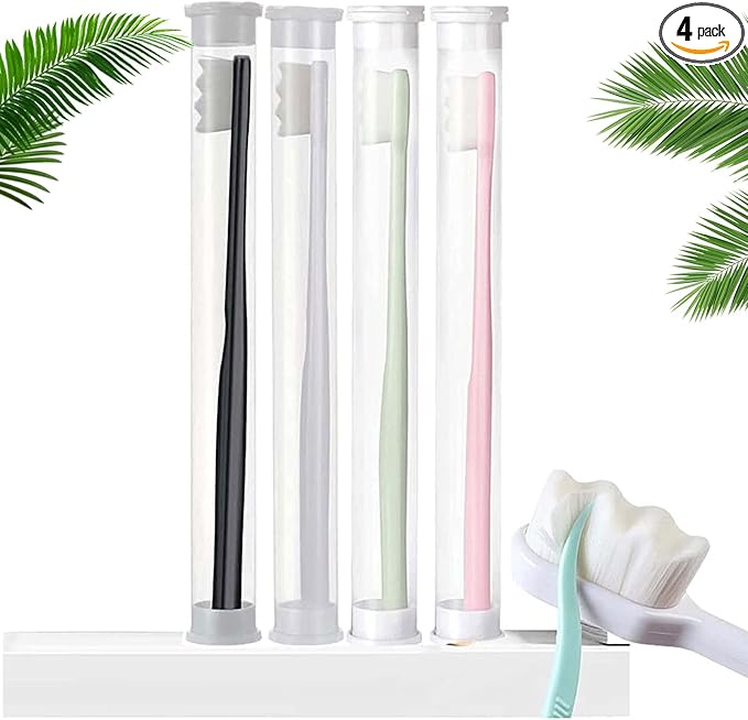 4Pack BREVI Nordic-Inspired Premium Nano Toothbrush, Wave Bristle, Ultra-fine Soft Toothbrush with 20000 Soft Bristles, for Sensitive Gums and Teeth