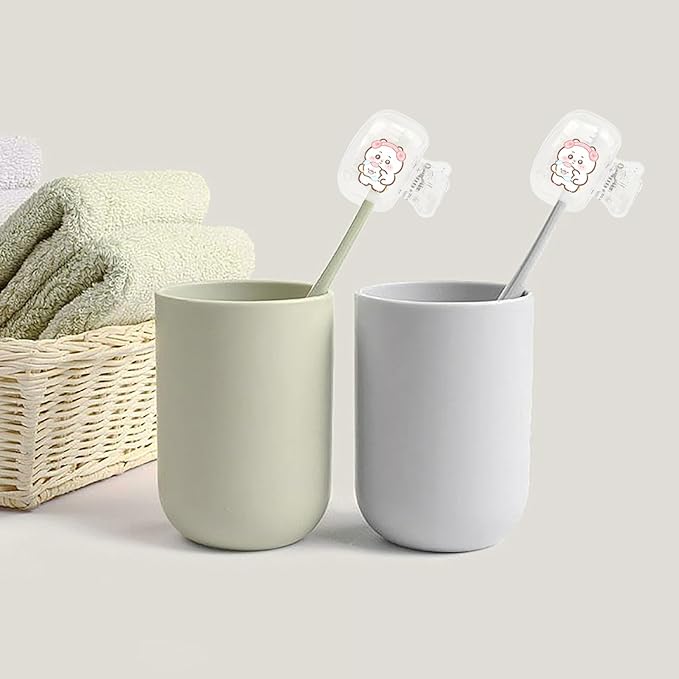 Upgrade Travel Toothbrush Head Covers Toothbrush Protector Cap Brush Pod Case Protective Portable Plastic Clip for Household Travel, Bathroom, School, Camping, Business (G, 4 Pack)