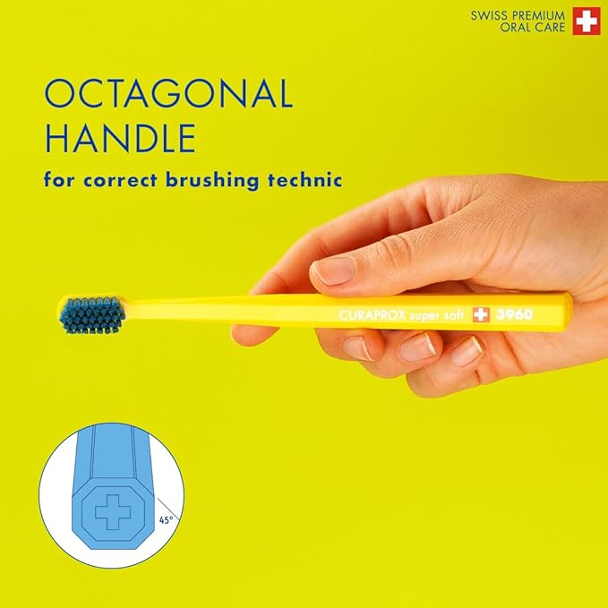 Curaprox CS 3960 Super Soft Toothbrush– Adult Gum and Tooth Care | Super Soft Curen® Filaments for Gentle Cleaning | Assorted Colours, Single Pack