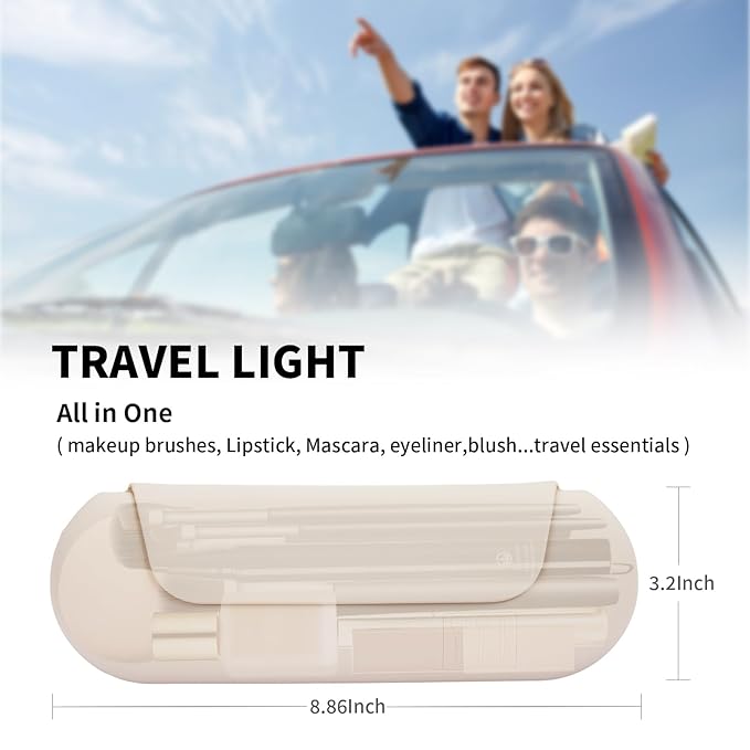 Silicone Makeup Brush Holder Travel Cosmetic Bag：Soft Portable Cosmetic Face Brushes Holder with Upgrade Anti-Fall Out Magnetic Closure, Large Travel Makeup Brush Case - Starlight