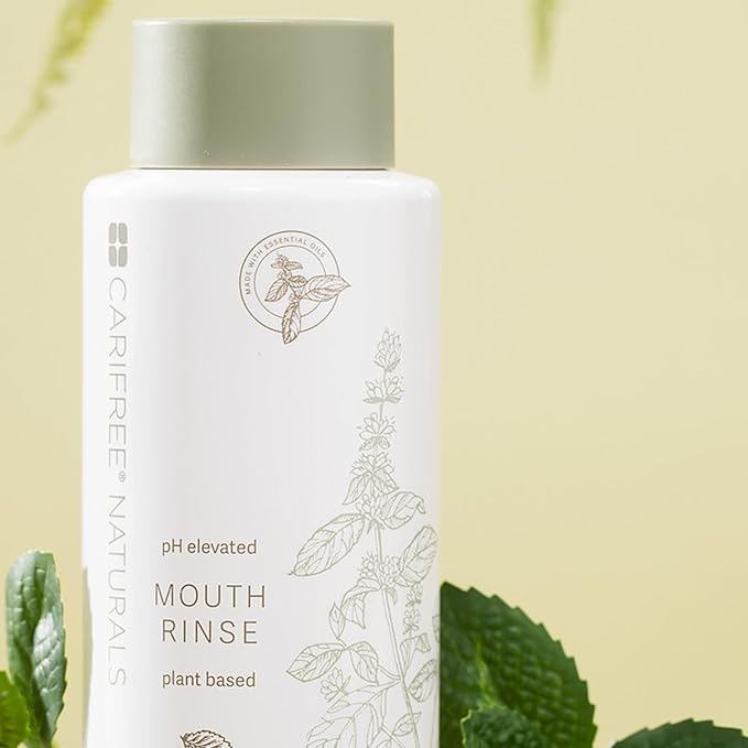 CariFree Naturals Mouth Rinse, pH Elevated, Fluoride-Free, with Magnolia Bark & Essential Oils, Organic Ingredients, Alcohol-Free, Dentist Recommended, Dentist Developed Wild Mint 16 Fl Oz (Pack of 2)