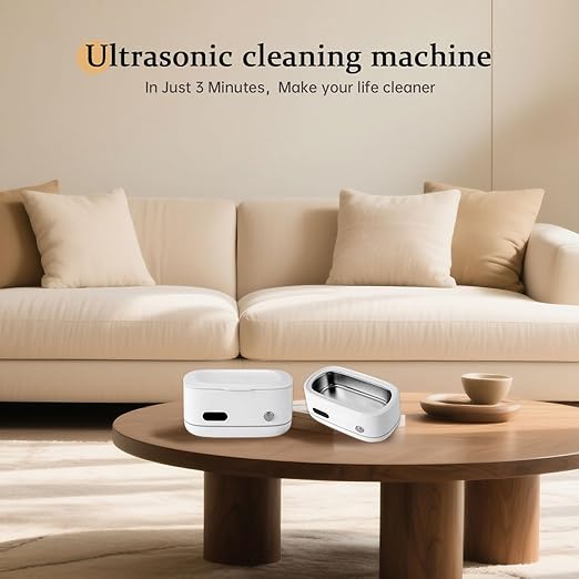 Powerful Ultrasonic Cleaner for Jewelry, Eyeglasses, Watch & Brushes, 480ML Stainless Steel Tank, Portable Design, Fast Clean for Ring, Earring, Bracelet & Necklace, with Smart Timer & Degas Function