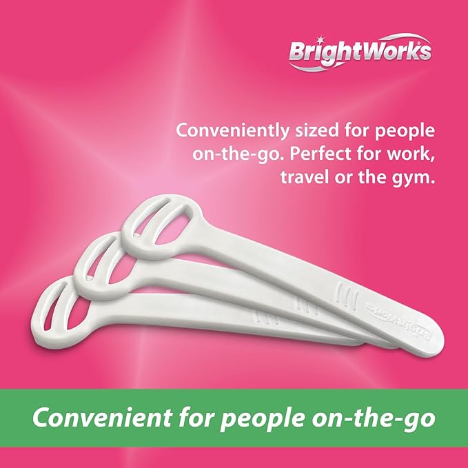 Brightworks Disposable Tongue Scraper for Adults – 96 Count Hygienic Tongue Cleaner for Fresh Breath – Recycled Plastic, Curved Design Tongue Cleaner – Travel-Friendly