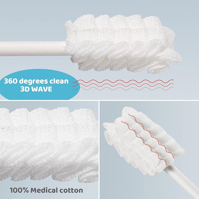 Tondiamo 100 Pcs Baby Tongue Cleaner Toothbrush Baby Oral Cleaner with 3 Pieces Finger Toothbrush for Newborn Mouth Oral Cleaning Infant for 0-36 Months