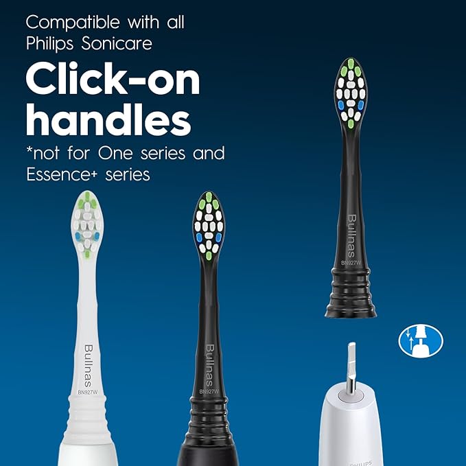 Replacement Toothbrush Heads Compatible with Philips Sonicare ProtectiveClean 4100 5100 5300 6100 Electric Toothbrushes, W Replacement Head for Sonicare, Black, 8 Count