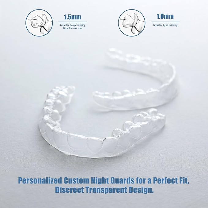 Custom Night Guard for Bruxism/Grinding/TMJ at Night, Bite Mouth Guard for Teeth Clenching Nighttime, for Adults & Kids (One Guard)