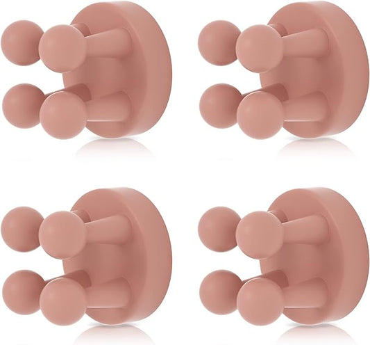 XoYoZo 4 pcs Silicone Toothbrush Holder Multi-Function Hook Waterproof self Adhesive Single Toothbrush Hook Plug Holder for Wall for Hanging Bathroom Kitchen Living Room Office