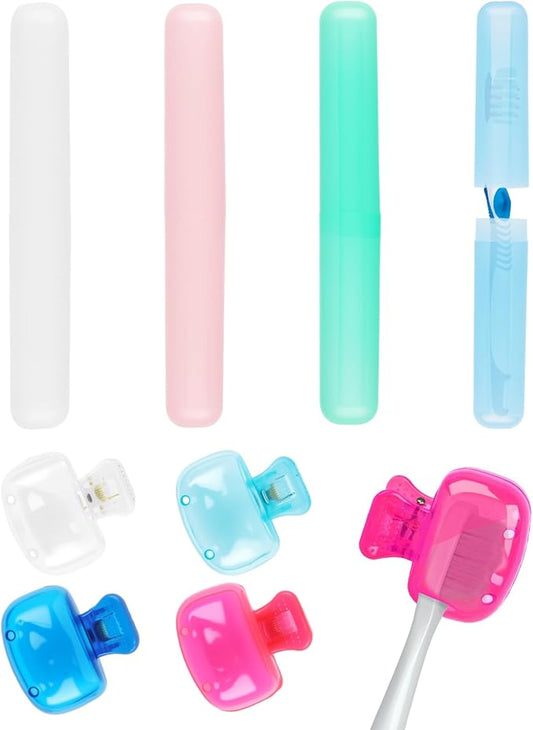 8PCS Travel Toothbrush Cover Caps, Toothbrush Protector, Toothbrush Holders Cases