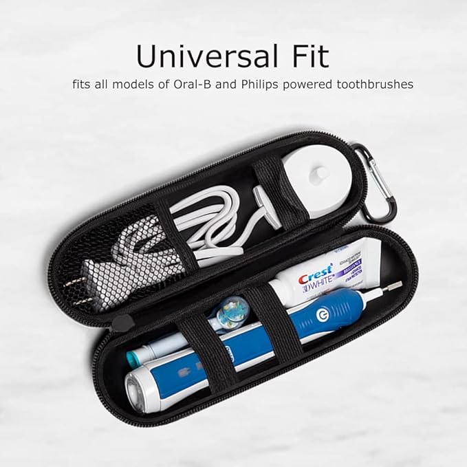 Nincha EVA Electric Toothbrush Case - Durable Hard Shell Travel Case with Mesh Pocket - Fits Most Powered Toothbrush Products (Green)